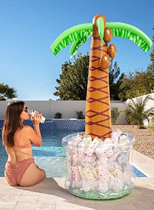 JOYIN 60" Inflatable Palm Tree Cooler, Beach Theme Party Decor, Party Supplies for Pool Party and Beach Party