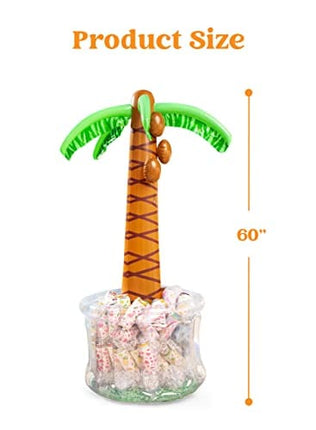 JOYIN 60" Inflatable Palm Tree Cooler, Beach Theme Party Decor, Party Supplies for Pool Party and Beach Party