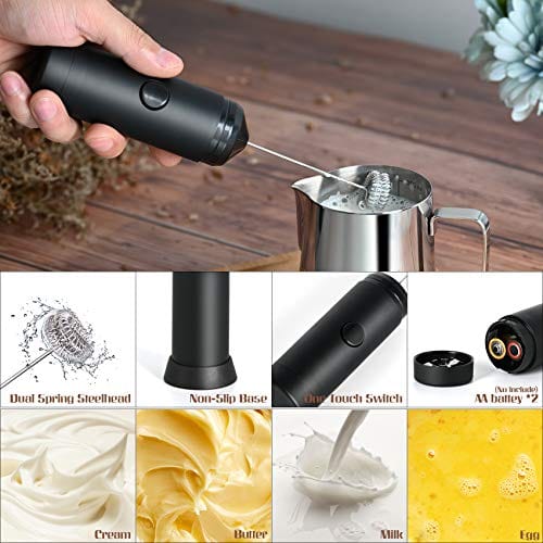  Milk Frother Handheld Coffee Art Set - with Milk Frother  Pitcher, Powder Cocoa Shaker, Latte Art Pen, Coffee Stencils, Coffee  Spoons: Home & Kitchen