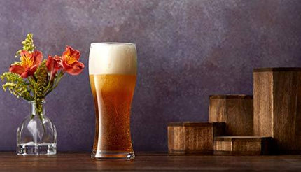 JoyJolt Callen Beer Glasses Set of 4 (FOUR). Pint Glass Capacity, Craft Beer Glass, Pilsner Beer Glass and IPA Beer Glass. 15.5oz Beer Glassware Cup. Classic Beer Glasses for Men