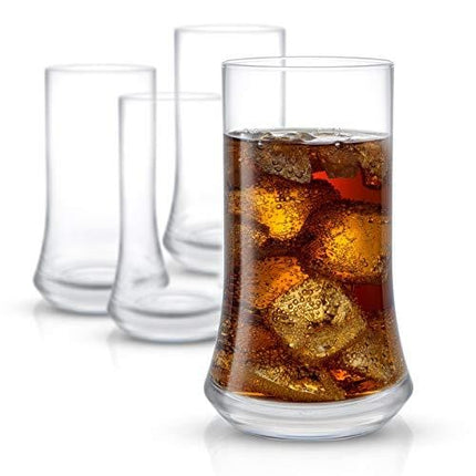 JoyJolt Cosmos Highball Glasses – Pack of 4 Tall Glass – 18.5 oz Large Drinking Glass Set – Non-Lead Crystal Tall Glasses for Water, Juice, Beer and Cocktails – Premium Tall Tumblers for Drinks