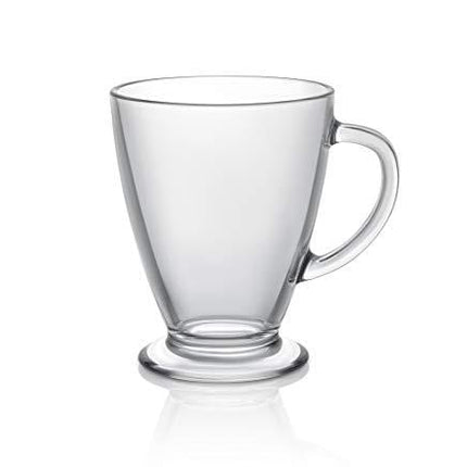 JoyJolt Declan Coffee Mug. Glass Coffee Mugs Set of 6. Clear Glass Coffee Cups 16 Oz with Handles for Hot Beverages - Cappuccino, Latte, Big Tea Cup. Crystal Clear Glass Cups, Espresso Coffee Gifts