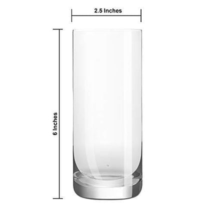 JoyJolt Stella Lead Free Crystal Highball Glasses Barware Collins Tumbler for Water, Juice, Beer, and Cocktail (Set of 4)-14.2-Ounces