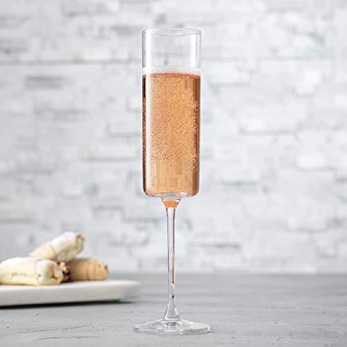 JoyJolt Milo Crystal Stemless Champagne Flute Glass Set of 8 - 9.4 oz