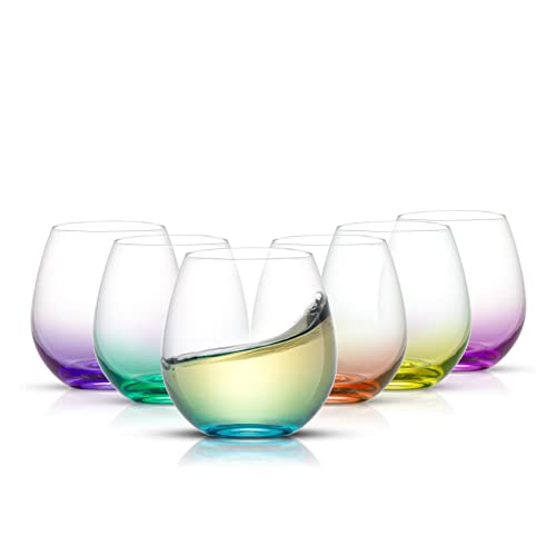 JoyJolt Layla White Wine Glasses, Set of 4 Italian