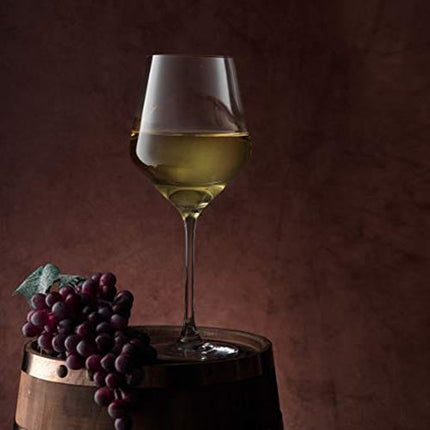 JoyJolt Layla White Wine Glasses, Set of 4 Italian Wine Glasses, 13.5 oz Clear Wine Glasses – Made in Europe