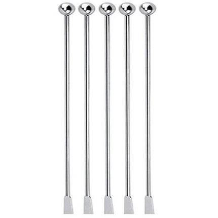 JSDOIN Stainless Steel Coffee Beverage Stirrers Stir Cocktail Drink Swizzle Stick with Small Rectangular Paddles (5Pcoffeestirrers)