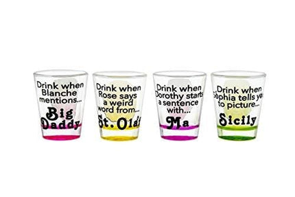 Golden Girls Shot Glasses | Fun Drinking Games | Set Of 4 Collectible Glasses | Perfect For Parties, Game Night, Bachelor Bachelorette Party, College Graduation, Birthday Gift