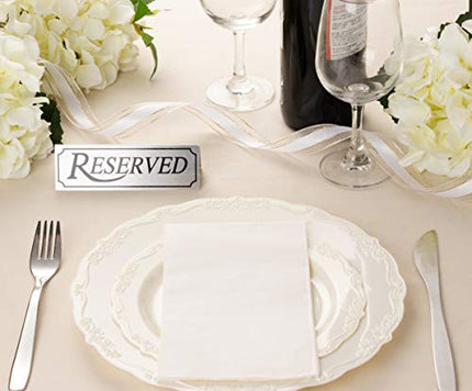Juvale 12 Pack Reserved Metal Table Tent Sign for Restaurant and Weddings