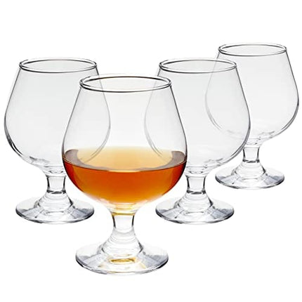 Juvale Set of 4 Whiskey Glasses for Spirits, Short Stem Wine Glass Set for Bourbon Snifter, Cognac, Brandy, Cocktails (13oz)