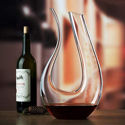 Hand Blown Wine Decanter 1500ml Wine Carafe Lead-free Crystal Glass Red Wine Carafe Wine Accessories 1.5L Clean