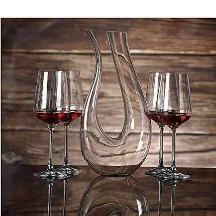Hand Blown Wine Decanter 1500ml Wine Carafe Lead-free Crystal Glass Red Wine Carafe Wine Accessories 1.5L Clean