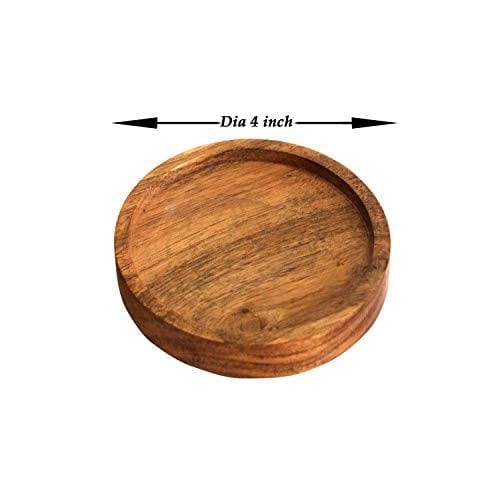 Wooden Coasters for Drinks - Natural Paulownia Wood Drink Coaster Set