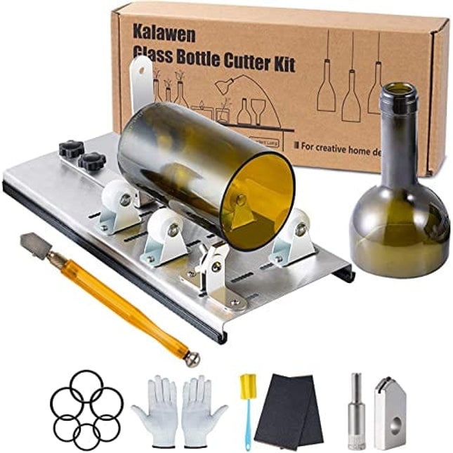 Glass Bottle Cutter, Upgrade Bottle Cutter & Glass Cutter Kit for Bottles, Wine Glass Bottle Cutter Tool to Cut Bottles Wine Beer Liquor Whiskey Champagne
