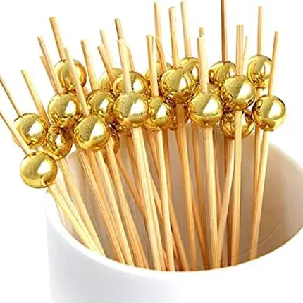 Kali Dreams Fancy Cocktail Picks Handmade Bamboo Toothpicks 4.7 Multicolor Party Supplies Total 200 Counts (4-Pack Mix)