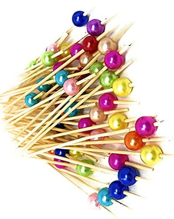 Kali Dreams Fancy Cocktail Picks Handmade Bamboo Toothpicks 4.7 Multicolor Party Supplies Total 200 Counts (4-Pack Mix)