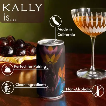 Kally Non Alcoholic Drinks - Made with Verjus, Fruit, and Botanicals - Sip & Savor Non Alcoholic Drinks, No Artificial Flavors & No Added Sugar, 6-Pack of 8 fl oz Cans (Orchard Sage)