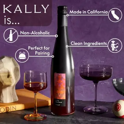 Kally Non Alcoholic Drinks - Made with Verjus, Fruit, and Botanicals - Sip & Savor Non Alcoholic Drinks, No Artificial Flavors & No Added Sugar, 750ml Bottle (Berry Fennel)