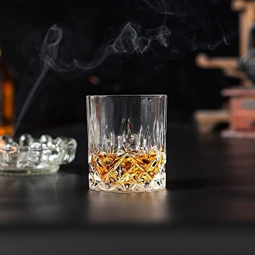 Old Fashioned Whiskey Glass Set of 4 Crystal Bourbon Glasses 10 Oz Rocks  Barware