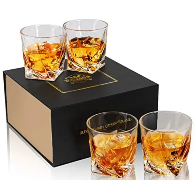 Godinger Fine Crystal Chateau Whiskey Chiller Set with Ice Mold (10oz, 6  Pieces) 