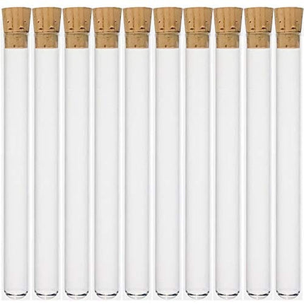 16x150mm Borosilicate Glass Test Tubes with Cork Stoppers, 23ml Vol, Karter Scientific 201B1 (Pack of 10)