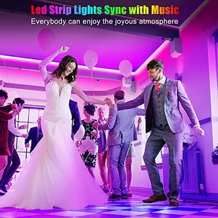 50ft Led Lights for Bedroom, Keepsmile APP Control Music Sync Color Changing Led Light Strips Led Strip Lights with Remote for Room Home Decoration