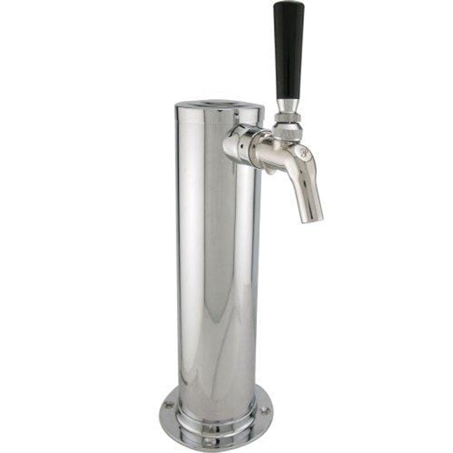 Kegco DT1F-630SS Single Tap Stainless Steel Beer Tower with Perlick 630SS Stainless Faucet