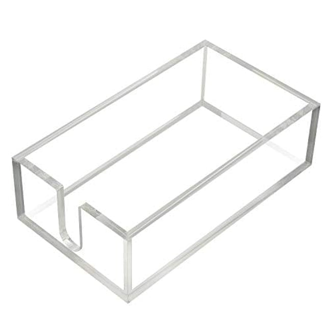 KEVLANG Sturdy Acrylic Guest Paper Towel Holder,Clear Bathroom Paper,Hand Towels Storage Tray,Modern Buffet Napkin Caddy in Kitchen or Dining Room for 8.5x4.5 Inch Napkins or smaller.