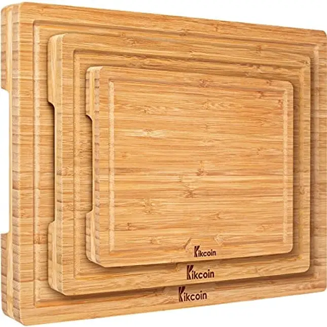 Nature Tek 11.8 x 9.3 inch Chop Board, 1 Non-Slip Wood Cutting Board - Integrated Juice Groove and Handle, Heavy-Duty, Wood Composite Cutting Board, D