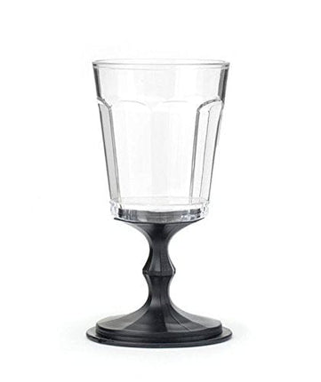 Kikkerland Stacking Wine Glass, Black, Set of 2