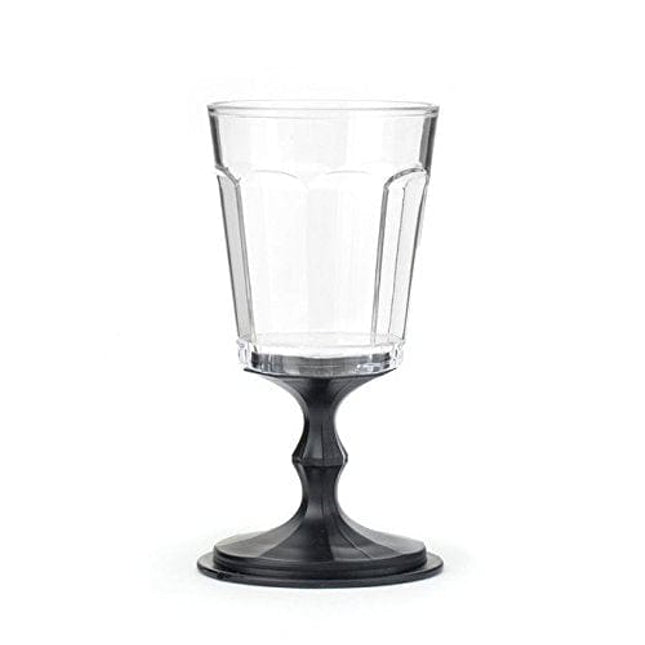 Kikkerland Stacking Wine Glass, Black, Set of 2