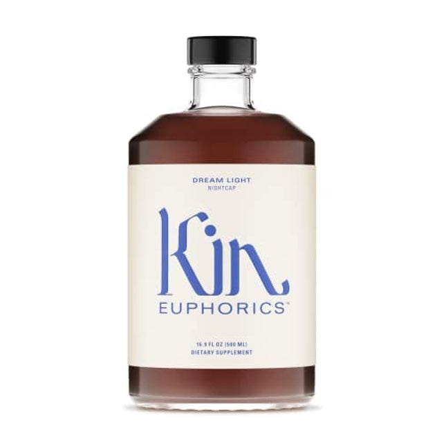 Kin Euphorics Dream Light, Non Alcoholic Spirits, Nootropic, Botanic, Adaptogen Drink, Earthy Oak, Smoky Clove and Spicy Cinnamon, Soothe The Spirit and Quiet The Mind, 16.9 Fl Oz