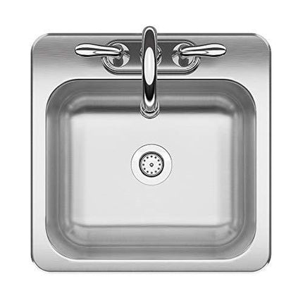 KINDRED Stainless Steel, Essentials All-in-One Kit 15 x 6-inch Deep Drop-in Bar or Utility Sink in Satin, FBFS602NKIT, Size