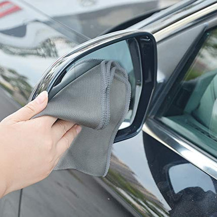 Microfiber Polishing Cloth Lint Free Cloth Polishing Rags for Wine Glasses Window Dishes Car Stainless Steel Appliances Mirrors Screens Camera Lenses etc 12Inch x 12Inch Gray 6Pack