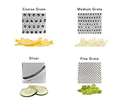 KitchenAid Gourmet 4-Sided Stainless Steel Box Grater with Detachable Storage Container, Small, Aqua