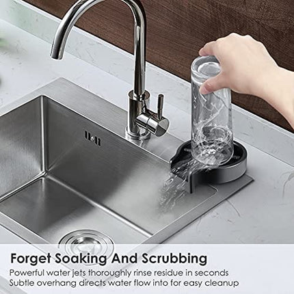 Glass Rinser for Kitchen Metal Faucet Automatic Coffee Cup Cleaner Washer with Side Spray, Beer Bar Glass Rinser Faucet Sink Accessories for Home, KTV, Restaurants, Cafes
