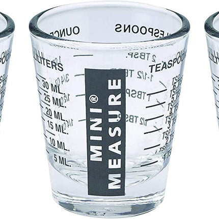 Kolder 20-Incremental Measurements Multi-Purpose Liquid and Dry Measuring Shot Glass, Black