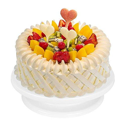 Kootek 11 Inch Rotating Cake Turntable with 2 Icing Spatula and 3 Icing Smoother, Revolving Cake Stand White Baking Cake Decorating Supplies