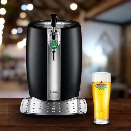 KRUPS B100 BeerTender with Heineken Draught Keg Technology - Black w/ 6  Tubes 10942211051