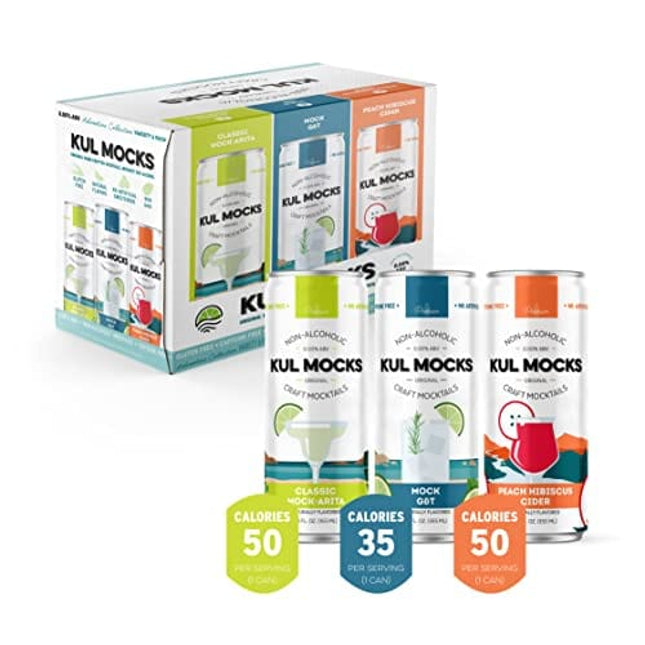 KUL MOCKS - Craft Mocktails | All the Experience, Without the Alcohol | Ready-to-Drink Zero Proof Cocktails | 0.00% ABV | Award Winning | Adventure Collection - Variety Pack (6pk)