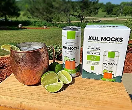 KUL MOCKS - Craft Mocktails | Ready-to-Drink Non-Alcoholic Cocktails | 0.00% ABV | Award Winning | Mock Mule, Strawberry Mock-arita, Blackberry Mock-jito | Variety - 12 Pack