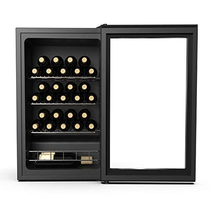 KUPPET 27 Bottles Compressor Freestanding Wine Cooler/Chiller-Red/White Wine, Beer and Champagne Wine Cellar-Digital Temperature Display-Double-layer Glass Door-Quiet Operation