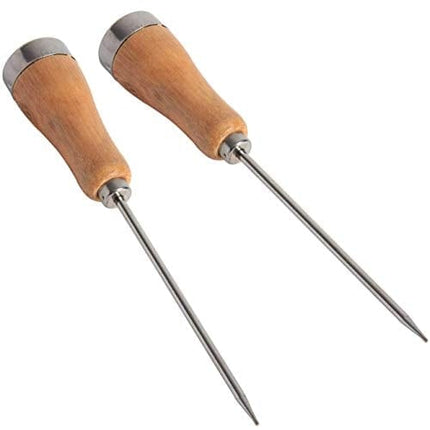 2 Pack Stainless Steel Ice Pick with Safety Wooden Handle for Kitchen & Bar,8.5 Inches