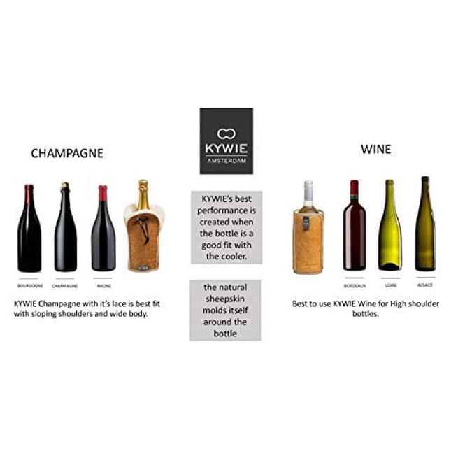 KYWIE Wine Chiller, Insulated Sheep Skin Wine Bottle Sleeve for Red & White Bottles 700mL – Pink Suede