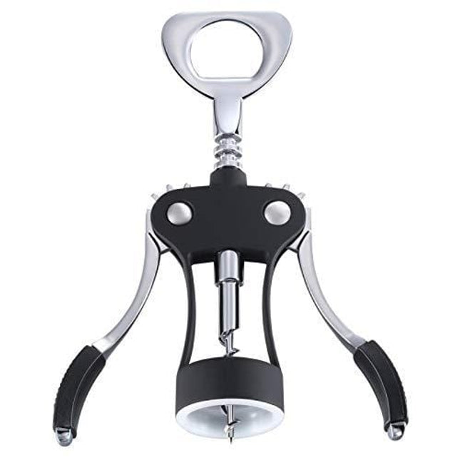 Stainless Steel Wing Corkscrew Wine Opener, Waiters Corkscrew Cork and Beer Cap Bottles Opener Remover, Used in Kitchen Restaurant Chateau and Bars