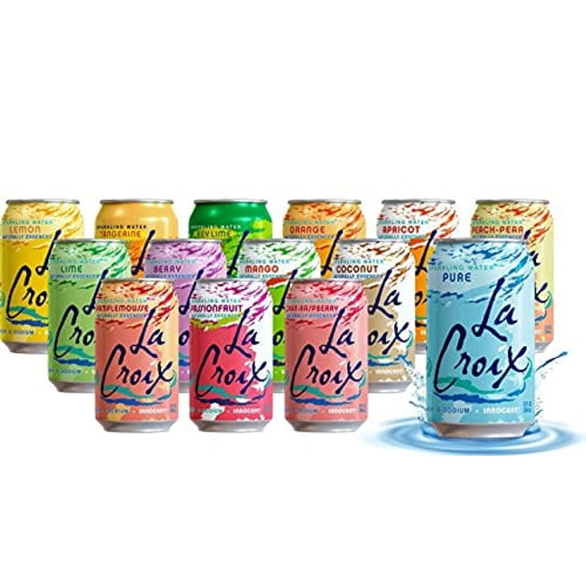 La Croix Sparkling Water - All Flavor Variety Pack, 14 Flavors (Sampler), 12 Oz Cans, Flavored Seltzer Drinking Water Beverage Naturally Essenced | Pack of 14