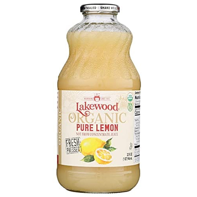 Lakewood Organic Pure Lemon, 32 Ounce (Pack of 6)