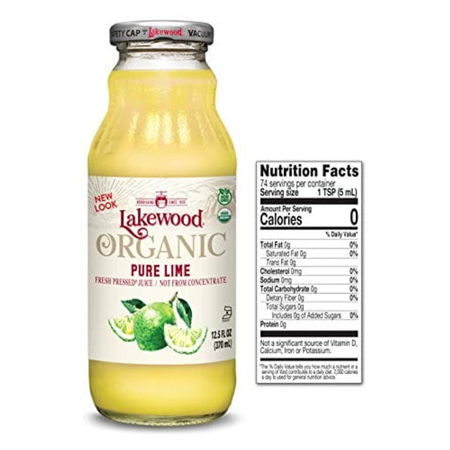 Lakewood Organic PURE Lime Juice, 12.5-Ounce Bottles (Pack of 12)