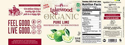 Lakewood Organic PURE Lime Juice, 12.5-Ounce Bottles (Pack of 12)