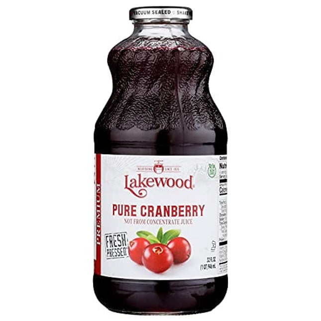 Lakewood PURE Cranberry Juice, 32-Ounce Bottles (Pack of 6)